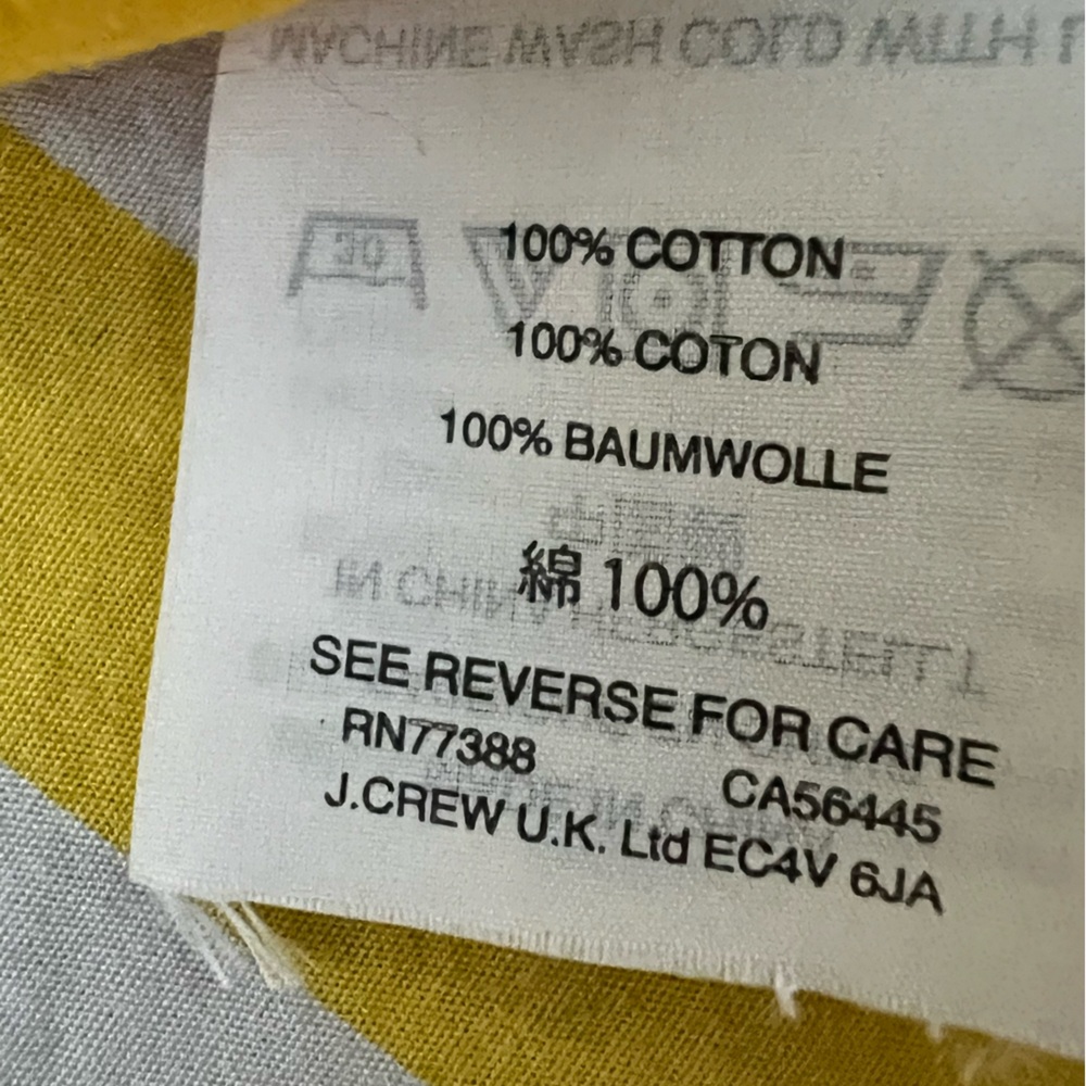 J. Crew Yellow Striped Cotton Popover 10 - Picture 7 of 7